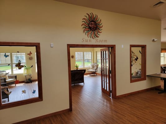 View of the Sun Room with decorative elements