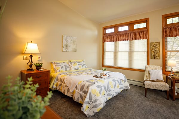 Cozy private resident room with decor and amenities