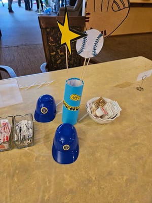 Decorative centerpiece for a community activity table