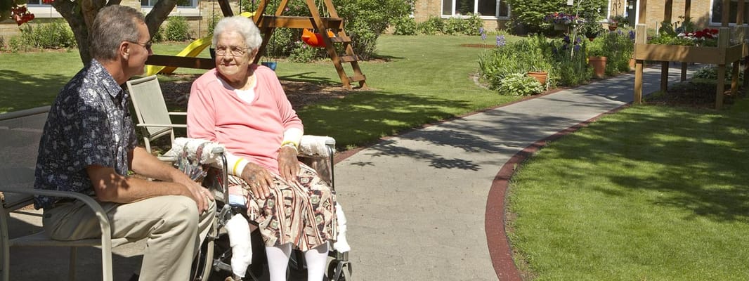 Residents enjoying time in the garden