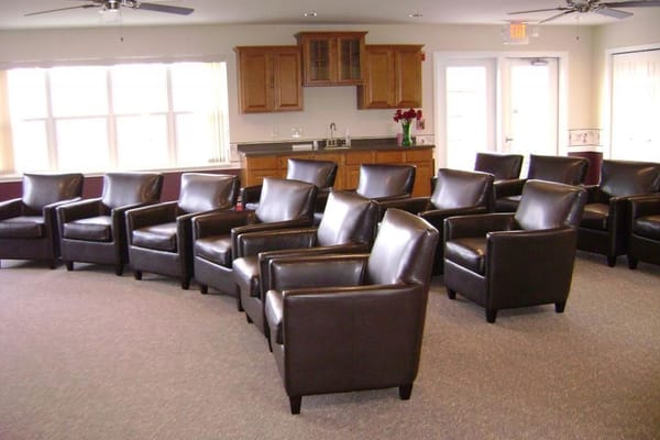 Interior seating area with leather chairs