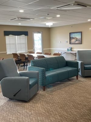 Interior common area with seating furniture