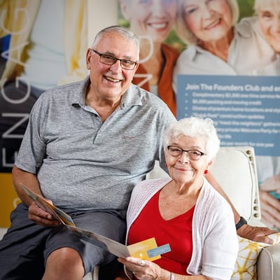Couple enjoying time together in a common area