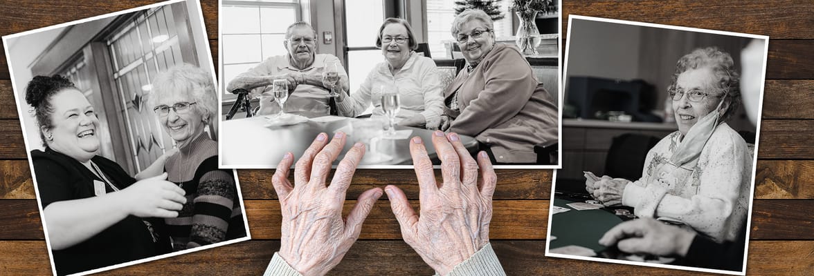 Residents and staff engaging happily in activities