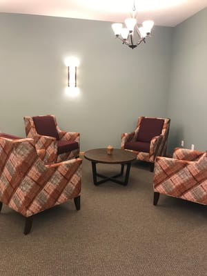 Comfortable seating in a cozy lounge area