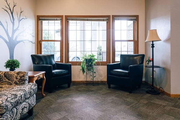 Cozy seating area in an assisted living facility