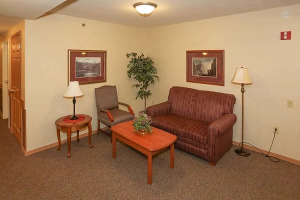 Cozy seating area in a common room
