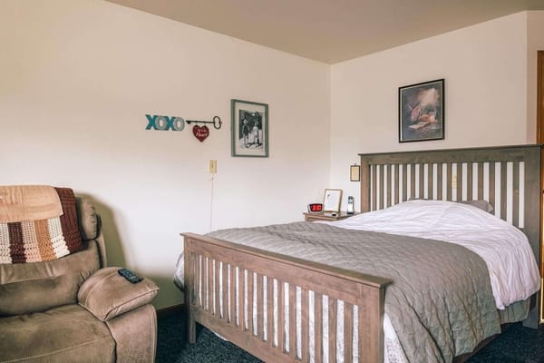 Cozy private room in the assisted living facility