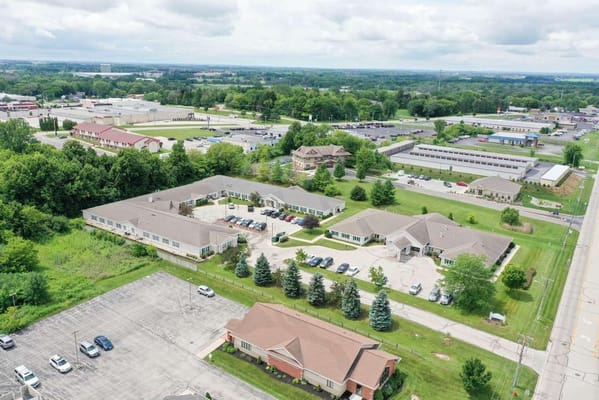 Aerial view of the Shores of Sheboygan Assisted Living facility