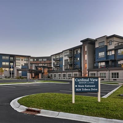 Front entrance of Cardinal View Senior Living