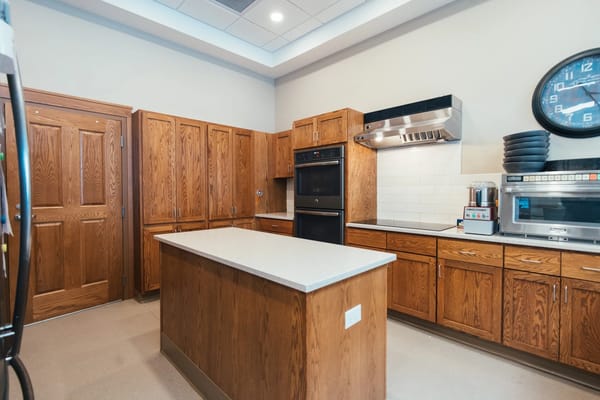 Modern kitchen in assisted living facility