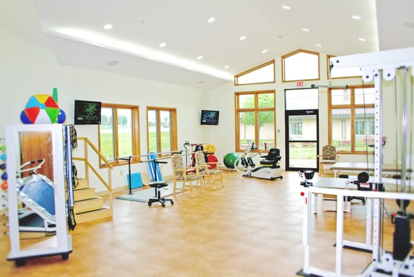Interior view of a fitness area with exercise equipment