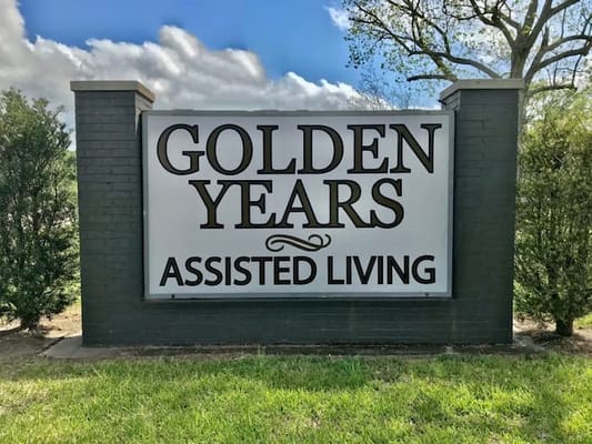 Sign for Golden Years Assisted Living facility