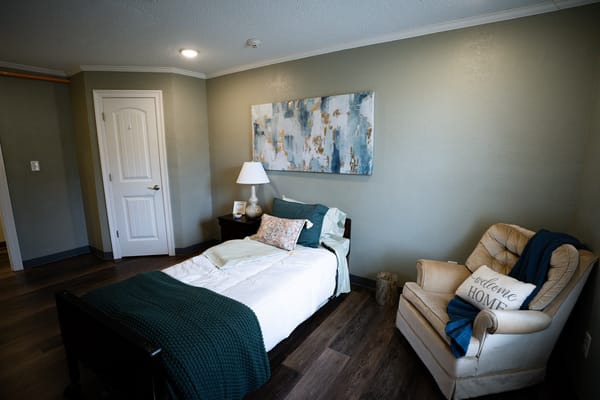 Cozy private resident room with a welcoming atmosphere