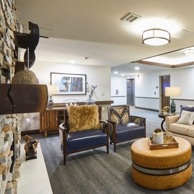 Interior common area with chairs and decor