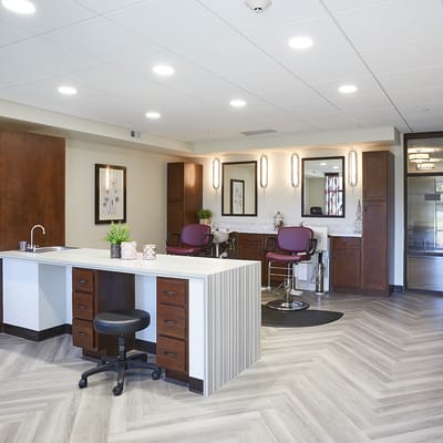 Salon area in a senior living facility