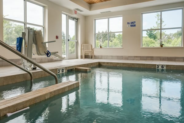 Indoor swimming pool with accessible features