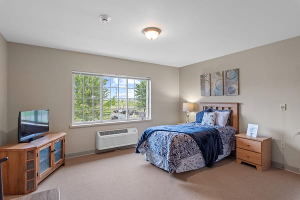 Well-furnished private resident room with a view