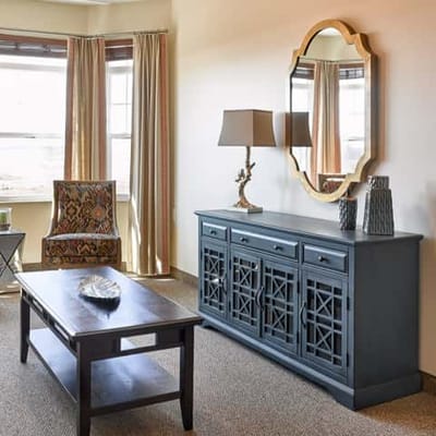 Interior living area of a senior living facility