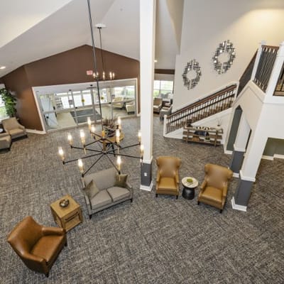 Interior view of a common area in a senior living facility
