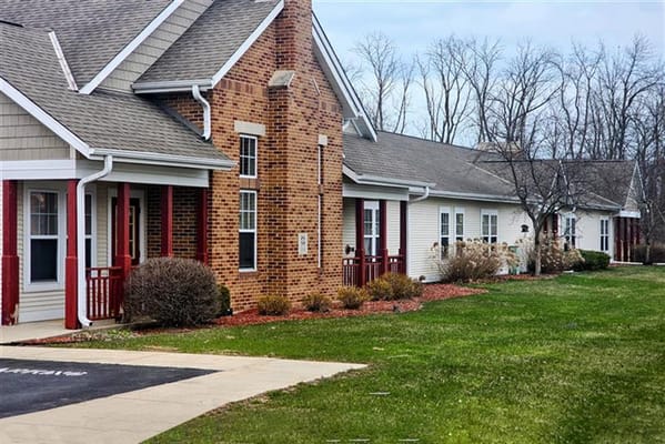 Exterior view of a senior living facility