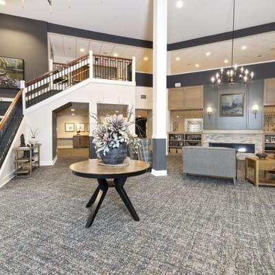 Luxurious lobby area with modern decor