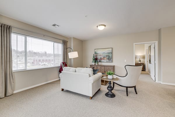 Bright interior view of a resident room