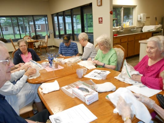 Residents participating in an organized activity