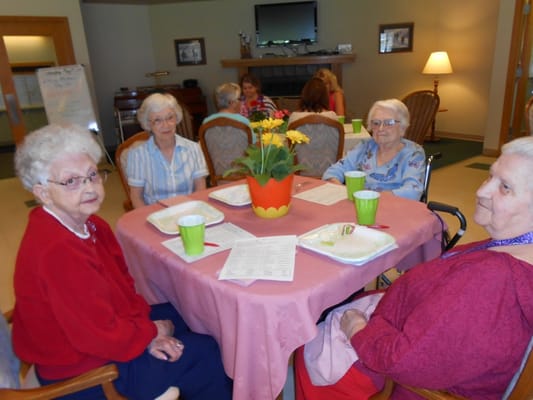 Residents enjoying time together in a common area