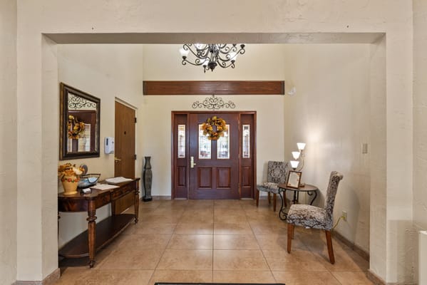 Stylish lobby area with a welcoming entrance