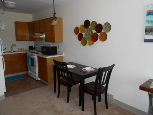 Cozy dining area in a resident's suite.