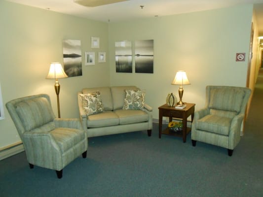 Cozy seating area in the facility's common space