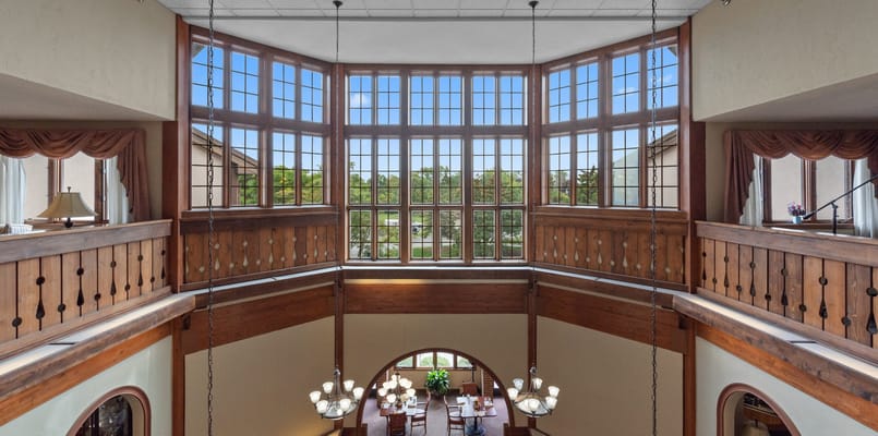 Bright and spacious interior with large windows