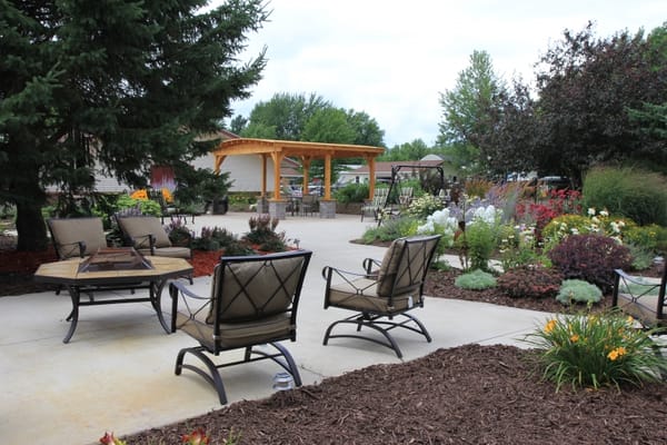 Beautiful outdoor seating area with gardens