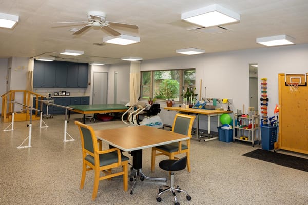 Interior view of a common area with amenities
