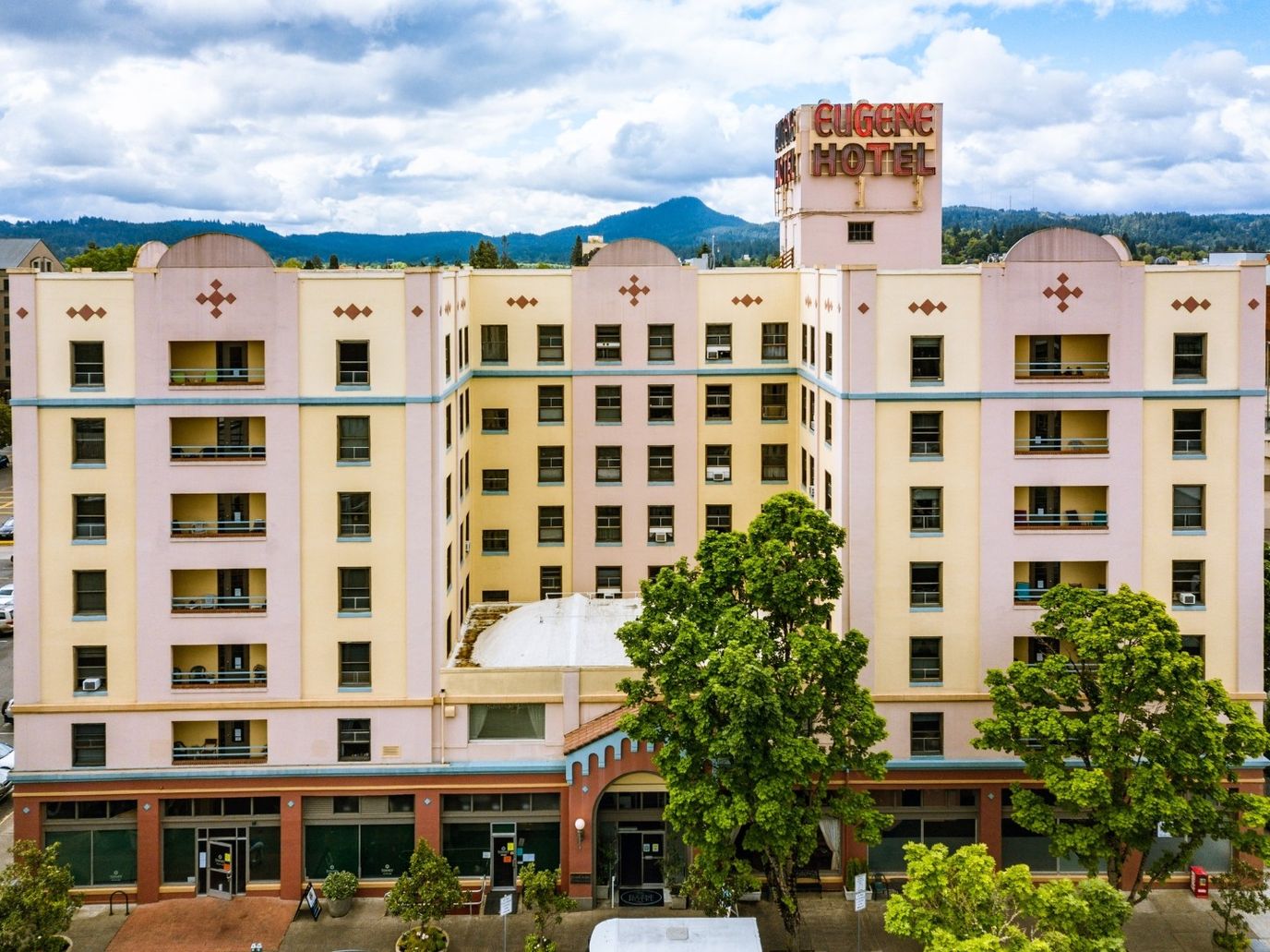 Exterior view of The Eugene Hotel Retirement Community