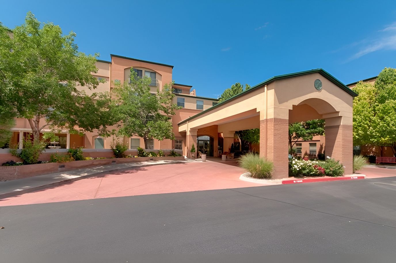 Entrance of The Woodmark at Uptown assisted living facility