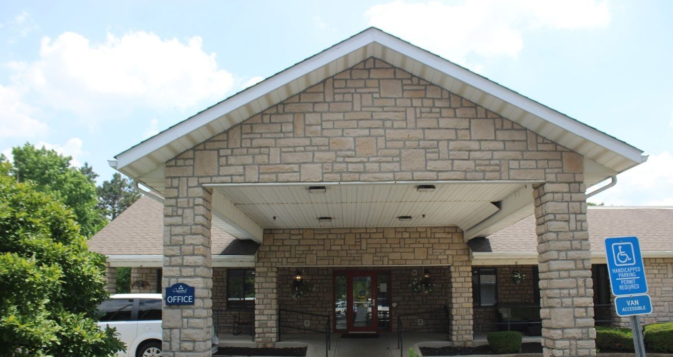 Front entrance of The Woodlands of Columbus facility