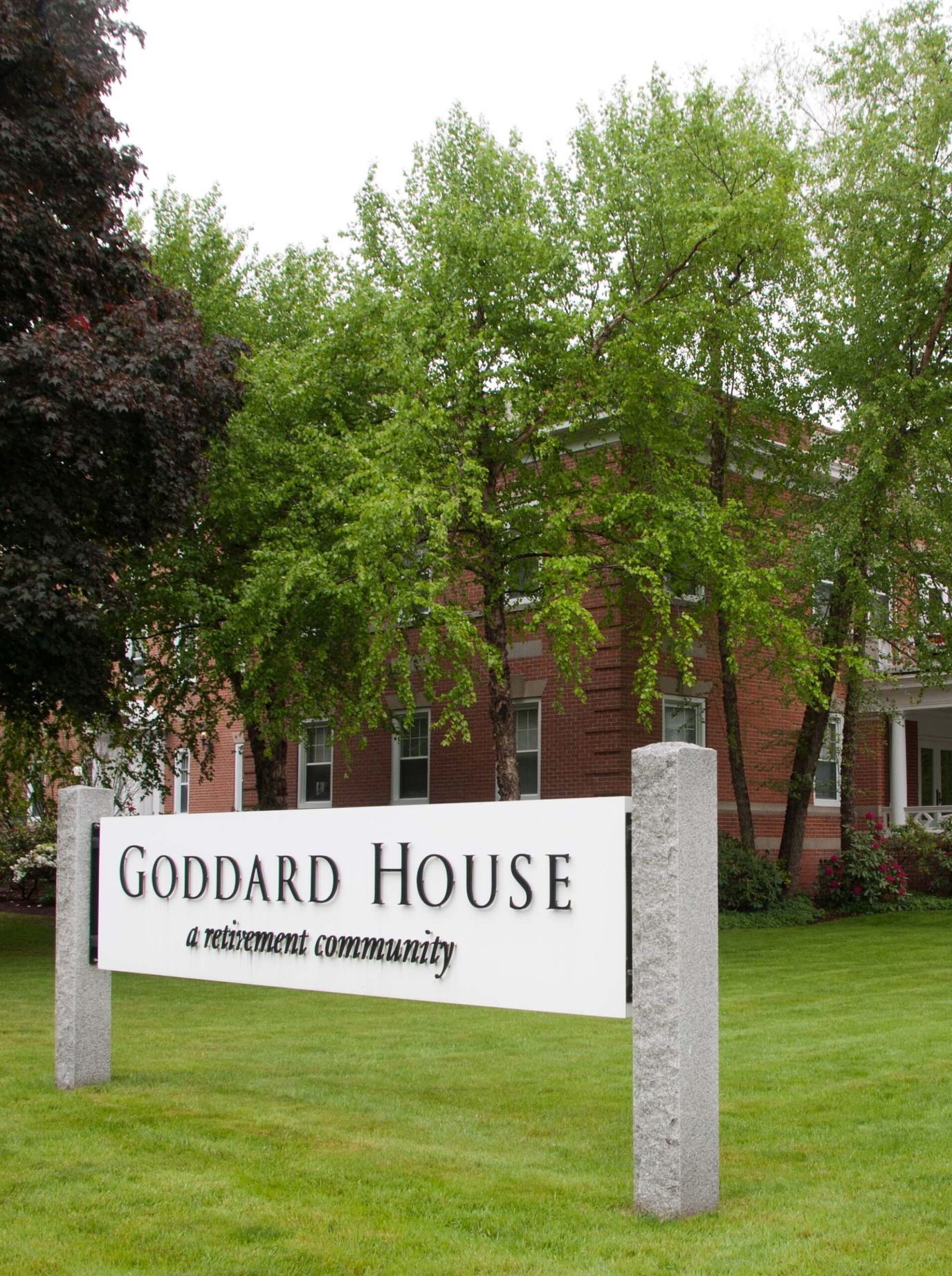 Exterior view of a retirement community sign