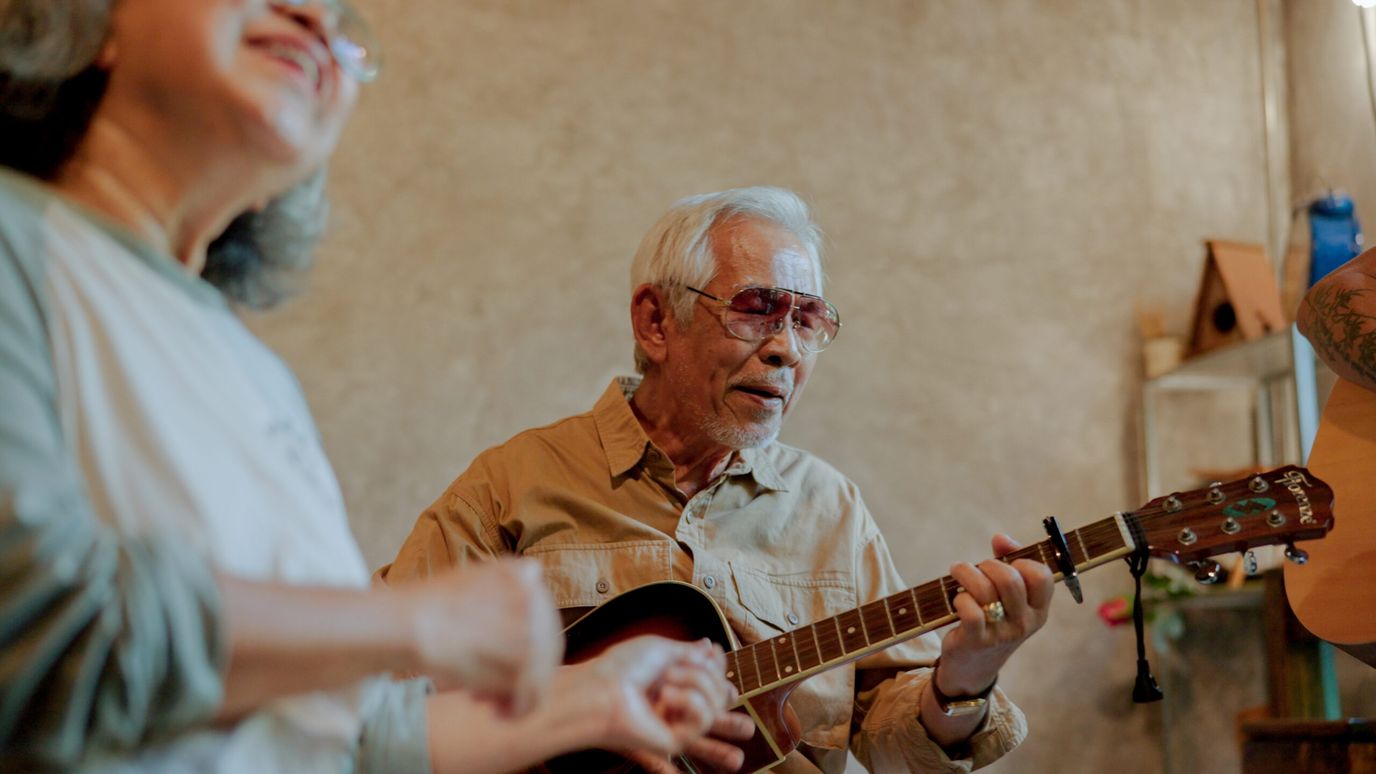 Residents enjoying music and activities
