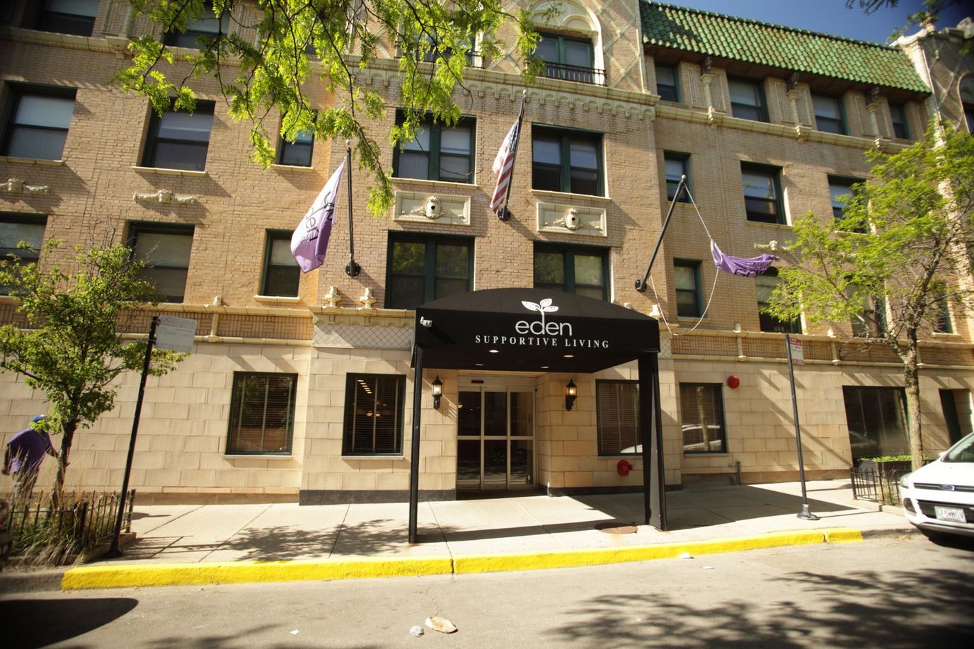 Exterior view of Eden Supportive Living building entrance