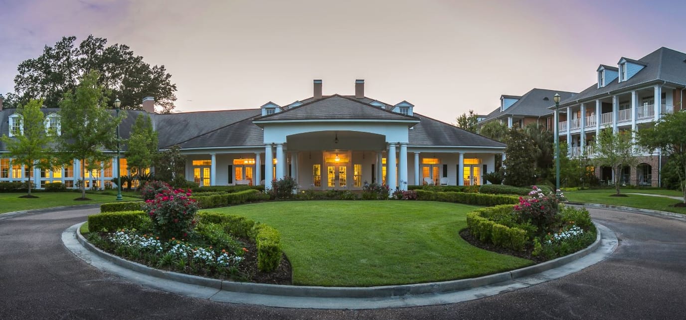 Exterior view of St. James Place with landscaping