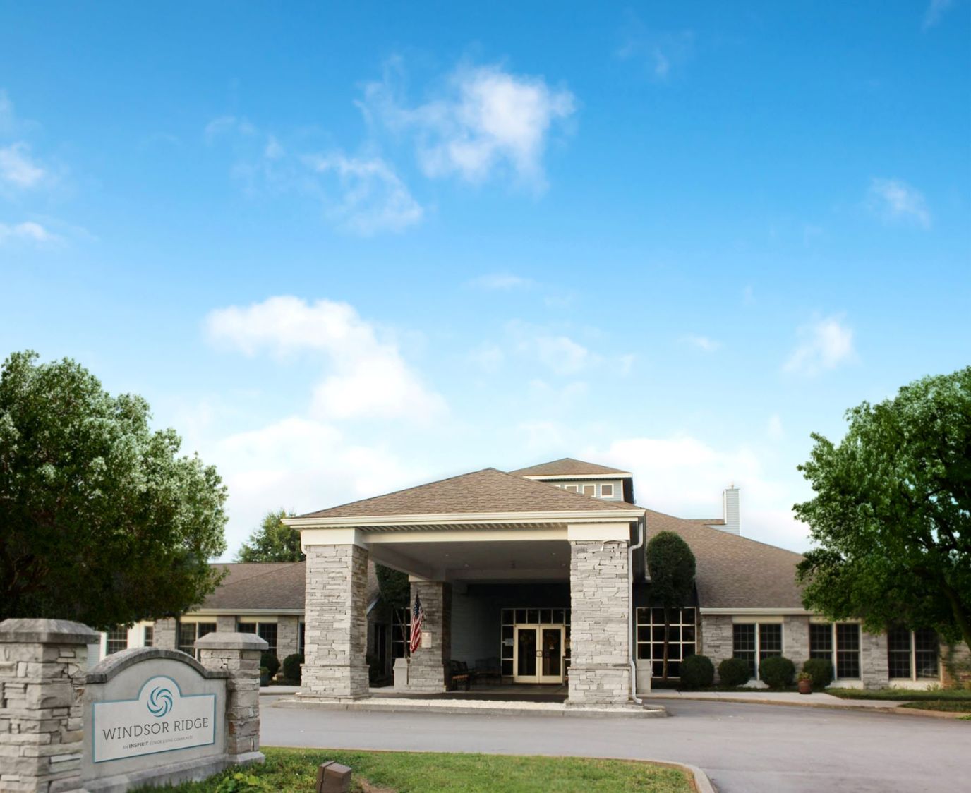 Exterior view of Windsor Ridge Assisted Living facility