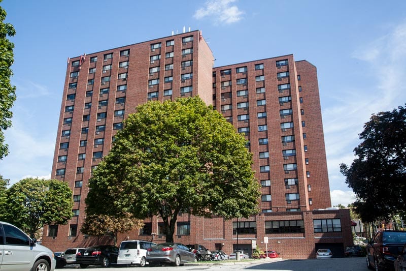 Exterior view of Charlesgate Senior Living Center building