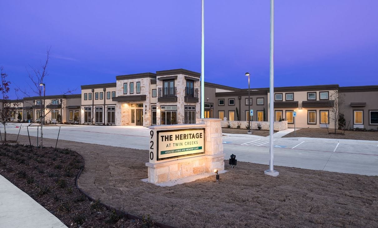 Exterior view of The Heritage at Twin Creeks facility
