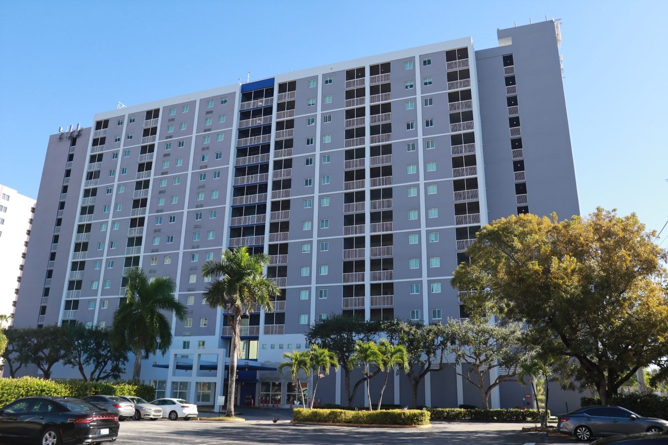 Exterior view of a senior living facility building