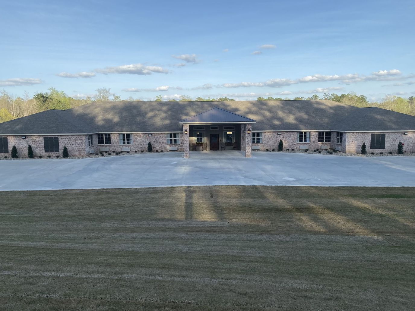 Exterior view of a senior living facility building