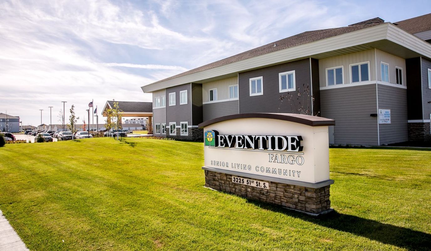 Exterior view of Eventide Fargo senior living community building