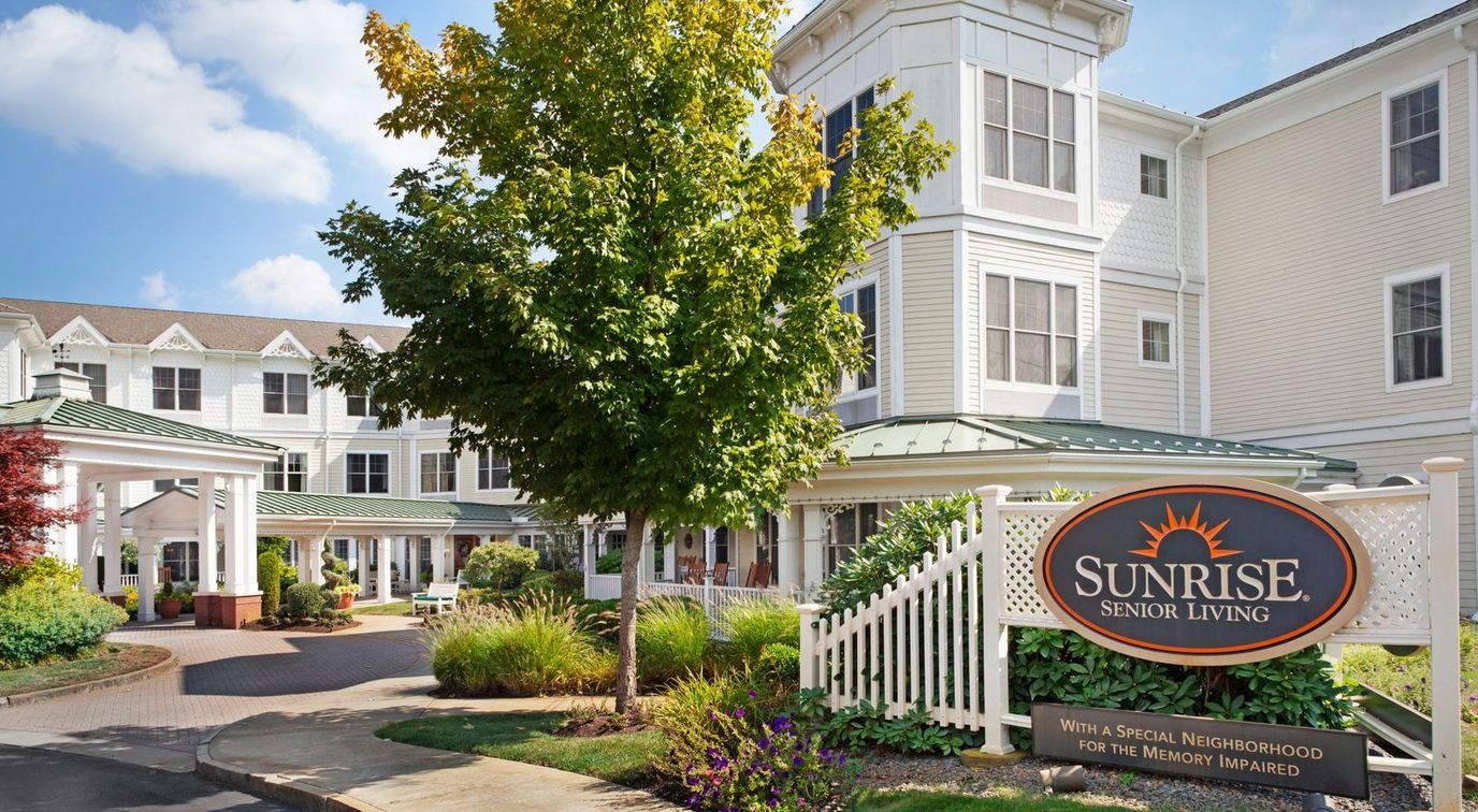 Exterior view of Sunrise Senior Living facility