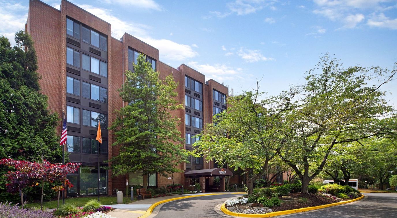 Exterior view of Sunrise of Montgomery Village building